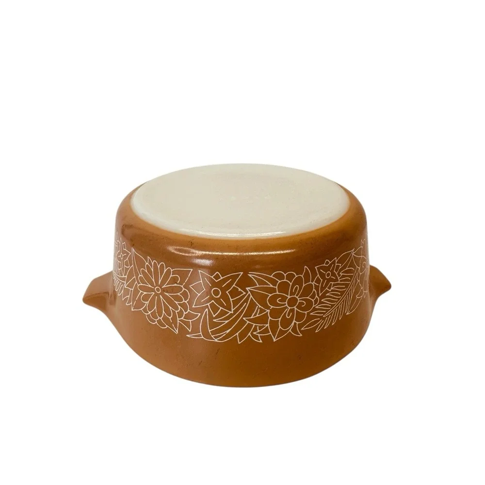 Vintage‎ Pyrex Woodland 1 Qt. Brown Casserole Dish 473-B NO Lid 5 Inch 750 ML